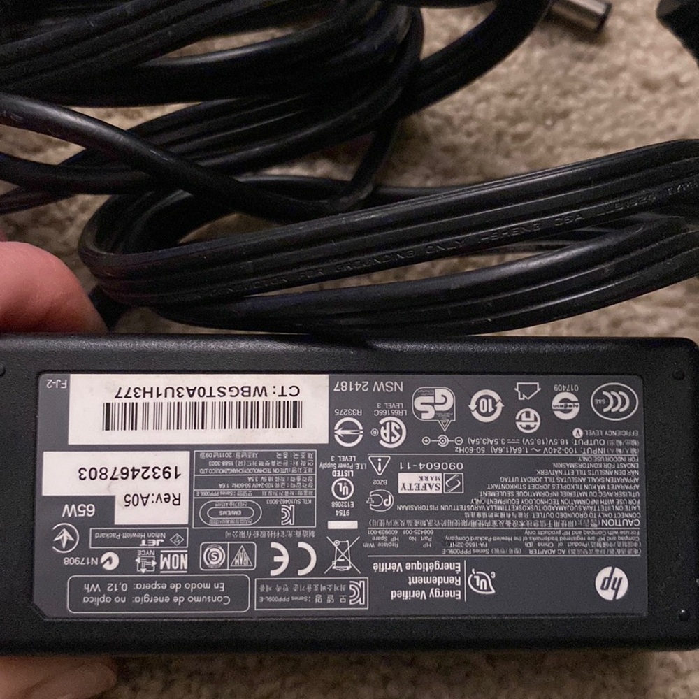 Genuine HP 65W Laptop Charger / Charging Cord